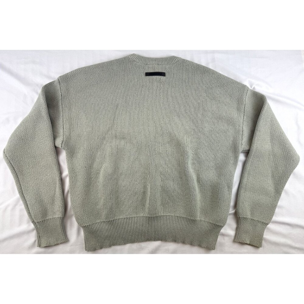 Fear of God Essentials Men's FW21 Knit Pullover Sweater Green Concrete XS - Picture 4 of 9